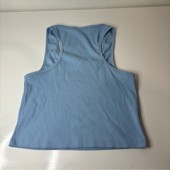 Essentials Sky Blue Ribbed Tank - Picture 2 of 3